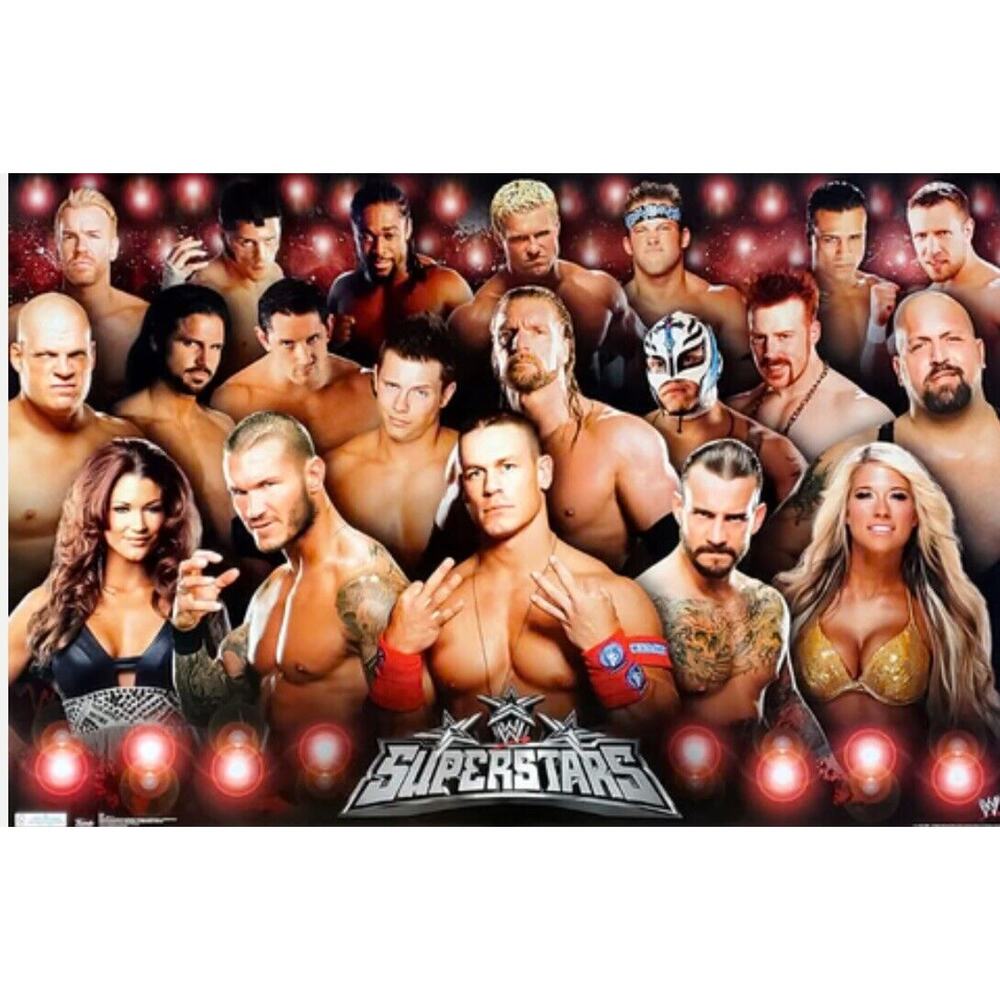 Brand New WWE Superstars Poster 22.5 X 34 Out of Print John Cena Kelly 2011
